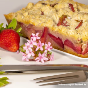 Rezept für Erdbeer-Rhabarber-Kuchen Bild