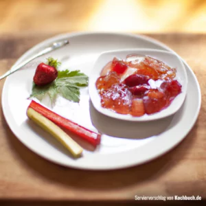 Rezept für Erdbeer Rhabarber Marmelade Bild