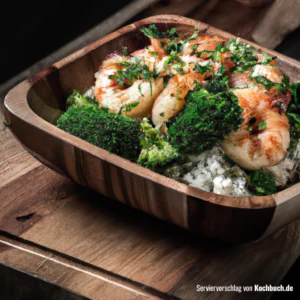 Rezept für Garnelen Bowl mit Brokkoli und Reis Bild