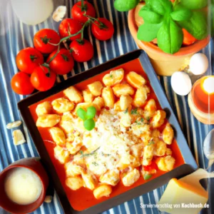 Rezept für Gnocchi Auflauf mit Tomate Mozzarella Bild