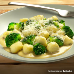 Rezept für Gnocchi mit Brokkoli Käse Sauce Bild