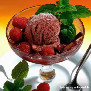 Rezept für Himbeer Schokoladen Eis Bild