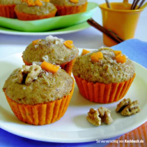 Rezept für Karotten Walnuss Muffins Bild