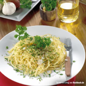 Rezept für Knoblauch Spaghetti Bild