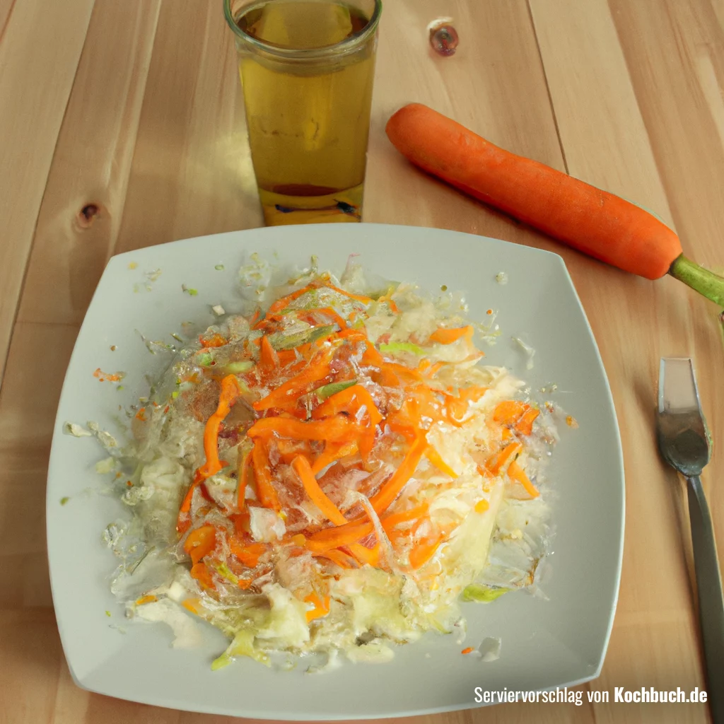 Einfaches 15 Min. Rezept für Krautsalat mit Karotten