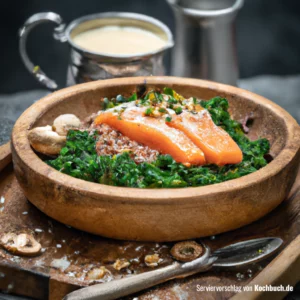 Rezept für Lachs-Bowl mit Grünkohl und Quinoa Bild
