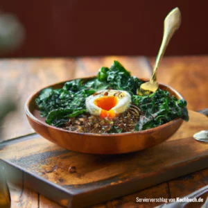 Rezept für Quinoa Bowl mit Spinat Ei Bild