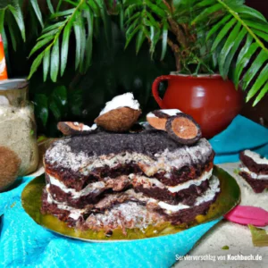 Rezept für Schoko Kokos Torte mit Keksboden Bild