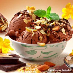 Rezept für Schokoladen-Mandel-Eis Bild