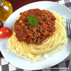 Rezept für Spaghetti Bolognese mit Sojahack Bild