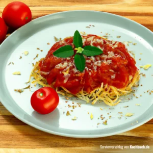 Rezept für Spaghetti mit tomatensoße einfaches Bild