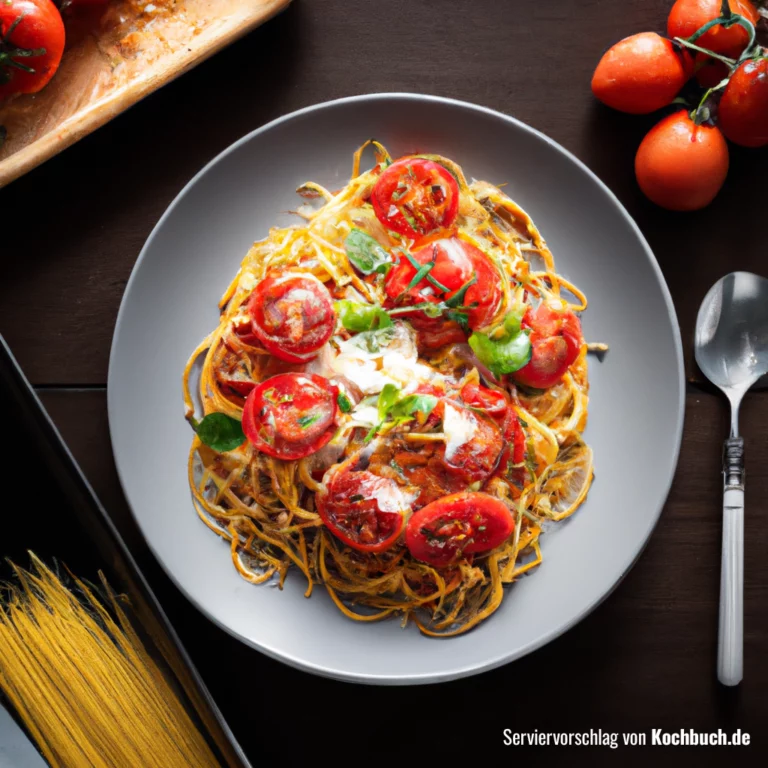 spaghetti tomate mozzarella Bild