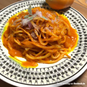 Rezept für Spaghettikürbis Tomatensoße Bild