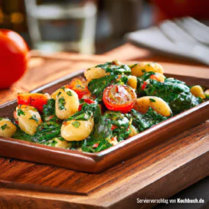 Rezept für Spinat Gnocchi mit Tomaten Bild