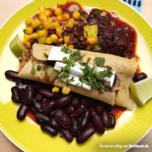 Rezept für Tofu-Enchiladas mit Avocado und schwarzen Bohnen Bild