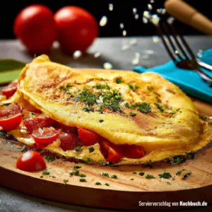 Rezept für Tomaten Mozzarella Omelett Bild