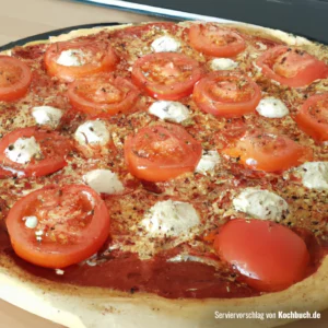 Rezept für Tomaten Mozzarella Pizza Bild