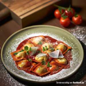 Rezept für Tomaten Mozzarella Ravioli Bild