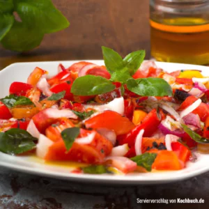 Rezept für Tomatensalat mit Zwiebeln Bild