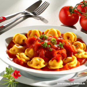 Rezept für Tortellini in Tomaten Sahne Sauce Bild