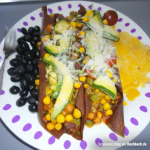 Rezept für Zucchini Enchiladas mit Mais und schwarzen Bohnen Bild